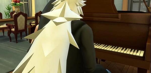  Anime ecchi Cap 2 jiraiya fue a tocar el piano y hinata le pregunta si le puede enseñar a toca y al final se la folla arriba del piano dandole duro por el culo